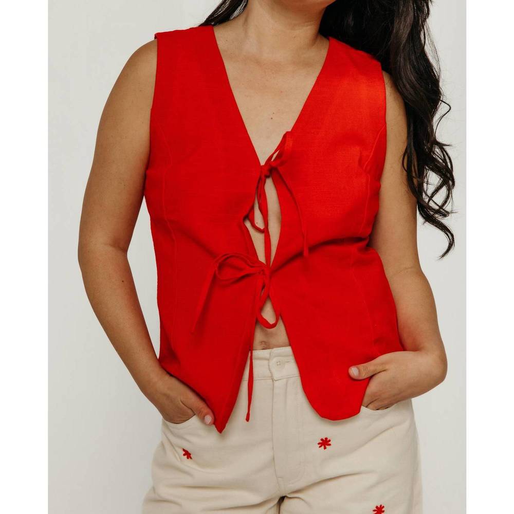 NEW THINKING MU elise top fiery in red
